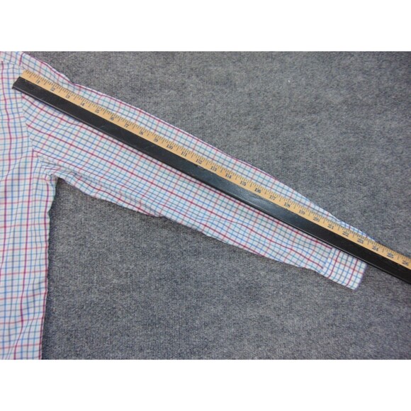 Johnnie O Shirt Mens 16x24 Red Blue Plaid Casual Prep-Formance Performance - Picture 4 of 8